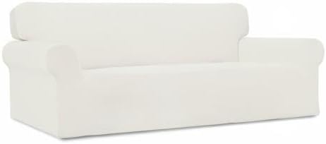 Easy-Going Stretch Oversized Sofa Couch Slipcover Washable Cream | 1-Piece - Image 9