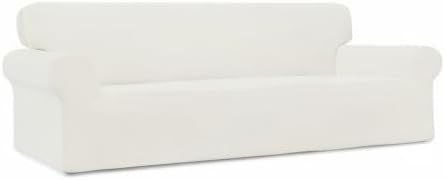Easy-Going Stretch 4 Seater Oversized Sofa Couch Cover Cream | 1-Piece Extra - Image 9