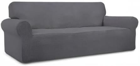 Easy-Going Stretch Oversized Sofa Couch Slipcover Washable Gray | 1-Piece Extra - Image 8