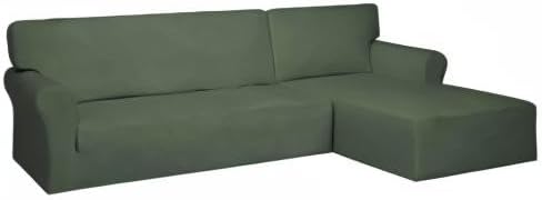 PureFit Stretch Sectional Couch Covers 2 pcs Non Slip L Shape Sofa Cover - Image 8