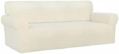 PureFit Stretch Couch Covers for Sofa Large Sofa Slipcovers Ivory | 1-Piece - Image 8