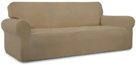 Easy-Going Stretch Oversized Sofa Couch Slipcover Washable Tan | 1-Piece Extra - Image 8