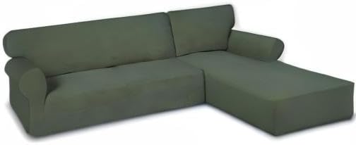 PureFit Stretch Sectional Couch Covers 2 pcs Non Slip L Shape Sofa Cover - Image 8