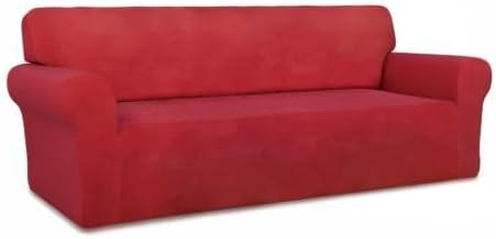 PureFit Stretch Couch Covers for Sofa Large Sofa Slipcovers Red | 1-Piece Sofa - Image 8