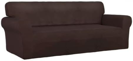 PureFit Stretch Couch Covers for Sofa Large Sofa Slipcovers Chocolate | 1-Piece - Image 8