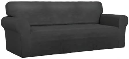 PureFit Stretch Couch Covers for Sofa Large Sofa Slipcovers Dark Gray | 1-Piece - Image 8