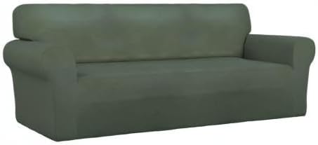 PureFit Stretch Couch Covers for Sofa Large Sofa Slipcovers Grayish Green | - Image 8