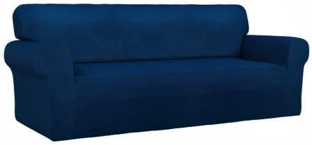 PureFit Stretch Couch Covers for Sofa Large Sofa Slipcovers Navy | 1-Piece - Image 8