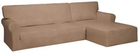 PureFit Stretch Sectional Couch Covers 2 pcs Non Slip L Shape Sofa Cover | - Image 8
