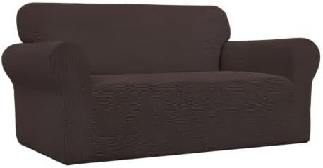Easy-Going Stretch Loveseat Couch Covers Washable Chocolate | 1-Piece Loveseat - Image 9