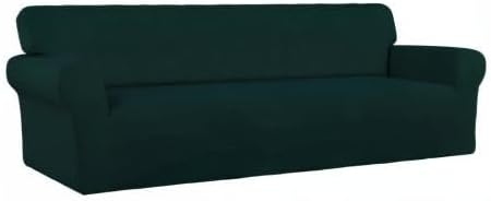 PureFit Stretch Couch Covers for Sofa 4 Seater Slipcovers Deep Teal | 1-Piece - Image 8