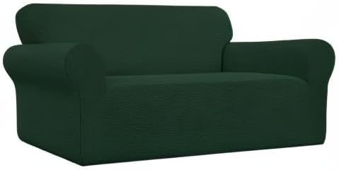 Easy-Going Stretch Oversized Loveseat Couch Covers Washable Dark Green | - Image 8