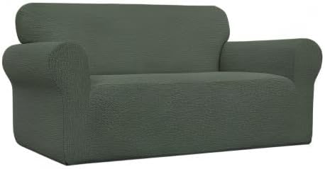 Easy-Going Stretch Oversized Loveseat Couch Covers Washable Olive Green | - Image 9