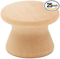 Woodpeckers End Grain Wood Knobs, 1 Inch, Pack of 25 Unfinished Small Wooden Knobs for Cabinets, Dressers, Drawer Pulls, Furniture Replacement, and Crafts