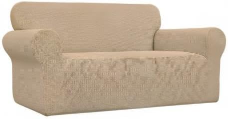 Easy-Going Stretch Oversized Loveseat Couch Covers Washable Sand | 1-Piece - Image 8