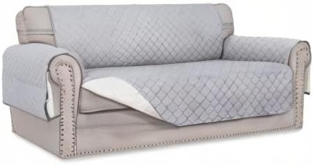 Easy-Going Reversible Couch Cover, 2 Cushion Sofa, Light Gray/Ivory | Oversized - Image 7