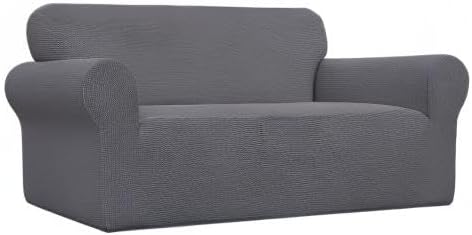 Easy-Going Stretch Oversized Loveseat Couch Covers Washable Grey | 1-Piece - Image 9