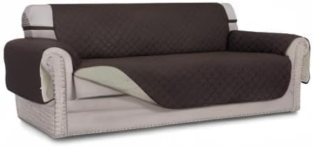 Easy-Going Reversible Couch Cover, 3 Cushion Sofa, Chocolate/Beige | Machine - Image 10