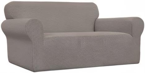 Easy-Going Stretch Oversized Loveseat Couch Covers Washable Taupe | 1-Piece - Image 8
