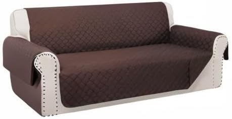 Reversible 4 Seater Sofa Cover 91" Large, Chocolate | Couch Cover Furniture - Image 8