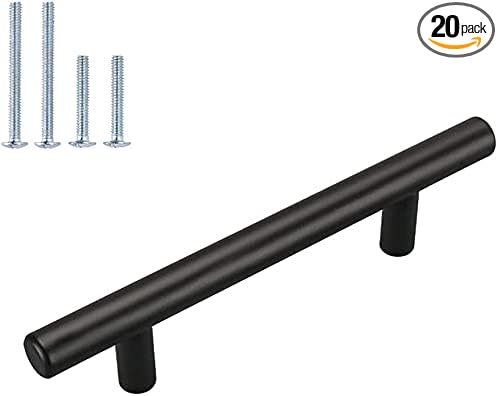 homdiy 20Pack 4.5in Cabinet Handles Black Kitchen Cabinet Pulls Drawer Pulls for Dresser Drawers