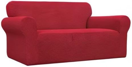 Easy-Going Stretch Oversized Loveseat Couch Covers Washable Christmas Red | - Image 8