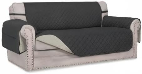 Easy-Going Reversible Couch Cover, 2 Cushion Sofa, Darkgray/Beige | Oversized - Image 7
