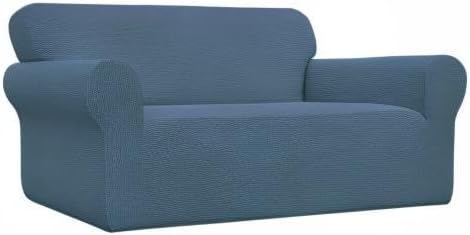 Easy-Going Stretch Oversized Loveseat Couch Covers Washable Bluestone | 1-Piece - Image 8