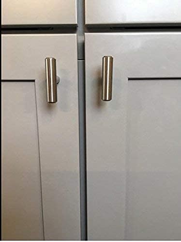 LONTAN Cabinet Knobs Brushed NickelKitchen Cabinet Knobs T Bar Drawer Knobs Round Cabinet Hardware for Drawer, Single Hole, Pack of 35