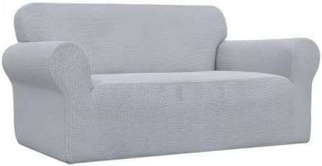Easy-Going Stretch Oversized Loveseat Couch Covers Washable Silver Gray | - Image 8