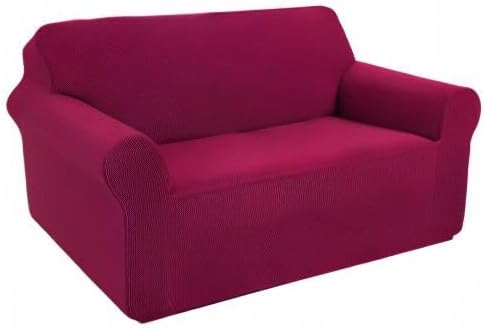 U-NICE HOME Loveseat Cover Stretch Couch Cover Sofa Slipcover, Burgundy | 2 - Image 8