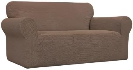 Easy-Going Stretch Oversized Loveseat Couch Covers Washable Brown | 1-Piece - Image 8