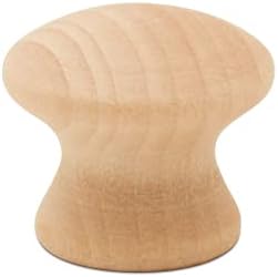 Woodpeckers 3/4-inch Birch Wood End Grain Knobs, Pack of 50 Unfinished Small Wooden Cabinet and Furniture Knobs