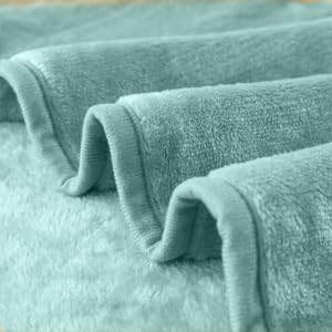 Soft Queen Size Blanket for All Season Warm Fuzzy Microplush Lightweight Thermal Fleece Summer Autumn Fall Winter Spring Blankets for Queen Full Bed Couch Sofa,90x90 Inches,Sage Green