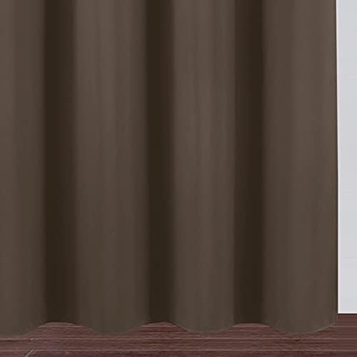 Chocolate Brown Blackout Curtains 66 x 63 Inch Length/Set of 2 Curtain - Image 9