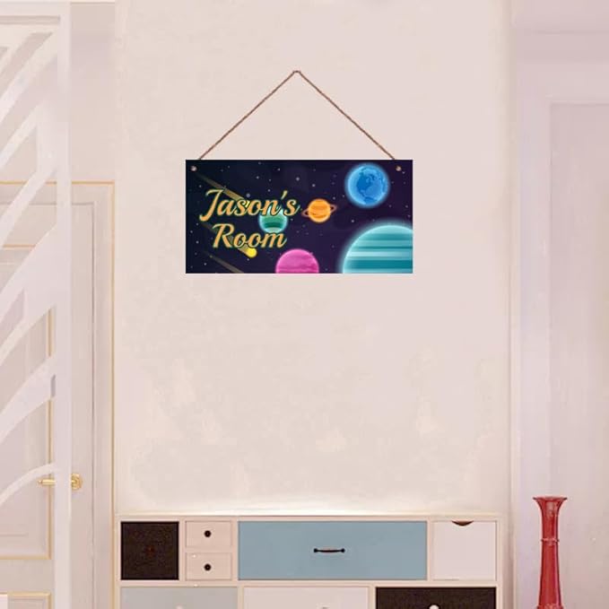Personalized Fantasy Decor for Boys Room Outer Space Theme Room Decor for Little Man Cave,Stars Wall Art Decor for Kids Room Boys Bedroom Comet Nursery Playroom