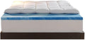 Sleep Innovations Dual Layer 4 Inch Memory Foam Mattress Topper, Full Size, Medium Support, 2 Inch Cooling Gel Memory Foam Plus 2 Inch Pillow Top Cover