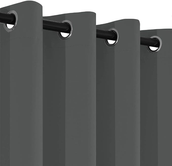 Yakamok Dark Grey Room Darkening Window Curtains 52x36 Inch - Image 6