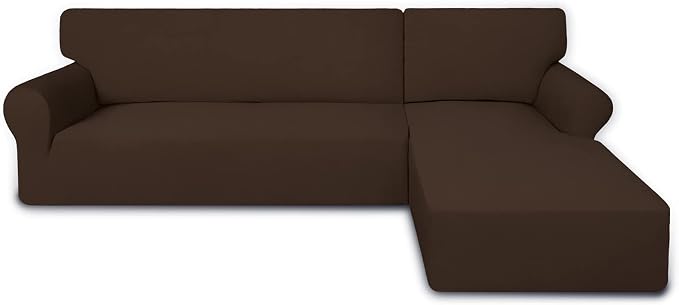 PureFit Stretch Sectional Couch Covers 2 pcs Non Slip L Shape Sofa Cover | by PureFit