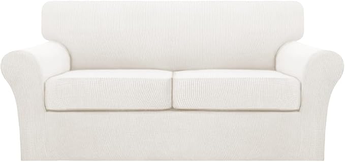 Turquoize 3 Piece Sofa Covers for 2 Cushion Couch Sofa Slipcover Soft Couch by Turquoize