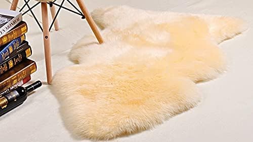 HUAHOO Premium Genuine Sheepskin Rug Beige Real Australia Sheepskin Natural - Image 4