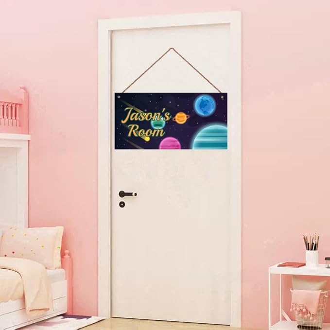 Personalized Fantasy Decor for Boys Room Outer Space Theme Room Decor for Little Man Cave,Stars Wall Art Decor for Kids Room Boys Bedroom Comet Nursery Playroom