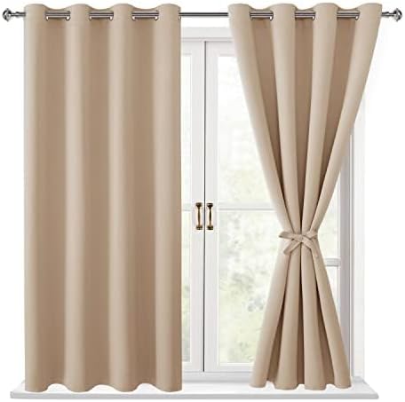 Blackout Curtains for Bedroom, 52 x 54 Inches Long, 2 Panels | Thermal by Hiasan