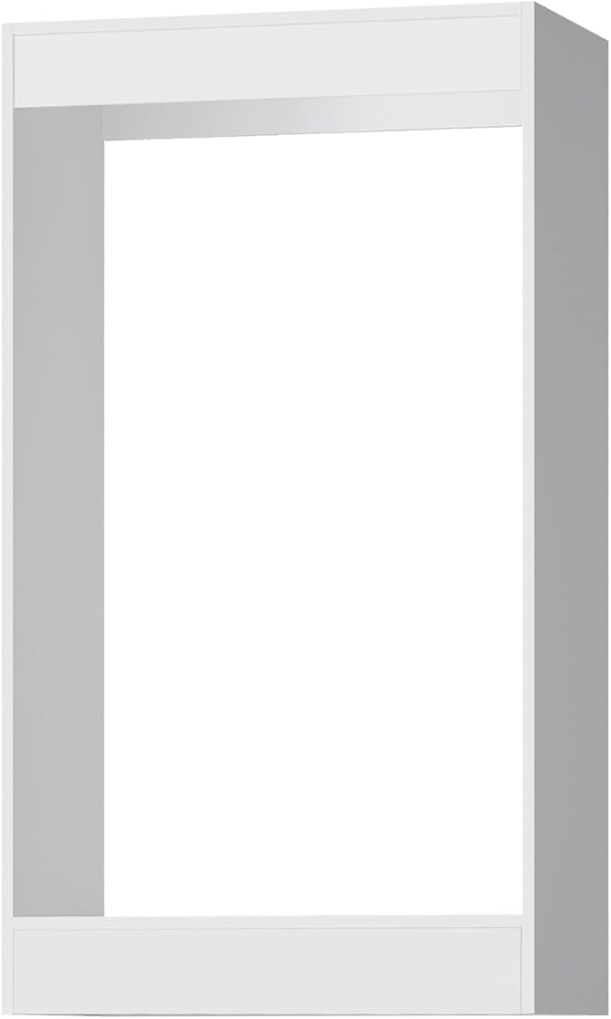 ROOMTEC 19.5" Double Hanging Closet Unit, Modular Closet System with Hanging Rod, Wardrobe Organizer for Bedroom or Walk-in Closet, Wall Mounted, Customizable Clothes Storage Unit, White