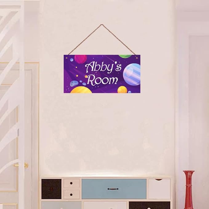 Personalized Sign, Stars Signs,Custom Name Sign,Wall Door Sign, Baby Nursery Art For Boys Room Kids Room Outer Space Theme Decor Stickers For Little Man Cave