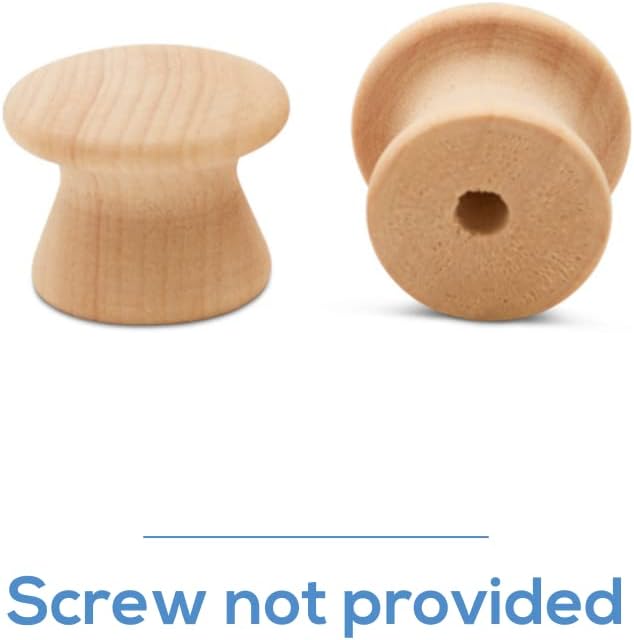 Woodpeckers End Grain Wood Knobs, 1 Inch, Pack of 25 Unfinished Small Wooden Knobs for Cabinets, Dressers, Drawer Pulls, Furniture Replacement, and Crafts