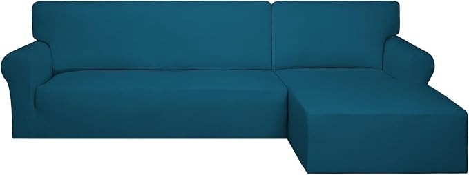 PureFit Stretch Sectional Couch Covers 2 pcs Non Slip L Shape Sofa Cover by PureFit
