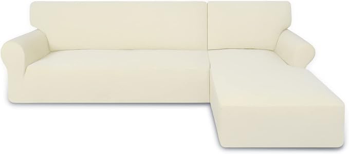 PureFit Stretch Sectional Couch Covers 2 pcs Non Slip L Shape Sofa Cover | by PureFit