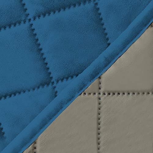 Easy-Going Reversible Couch Cover, 4 Seater Sofa, Peacockblue/Beige | XX-Large - Image 6