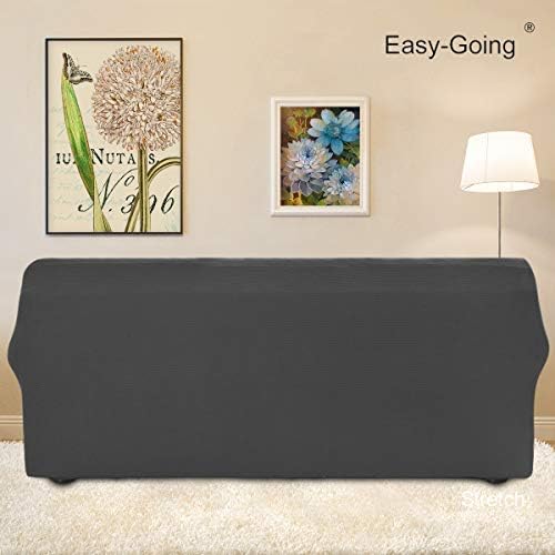 Easy-Going Stretch Oversized Sofa Couch Slipcover Washable Dark Gray | 1-Piece - Image 4
